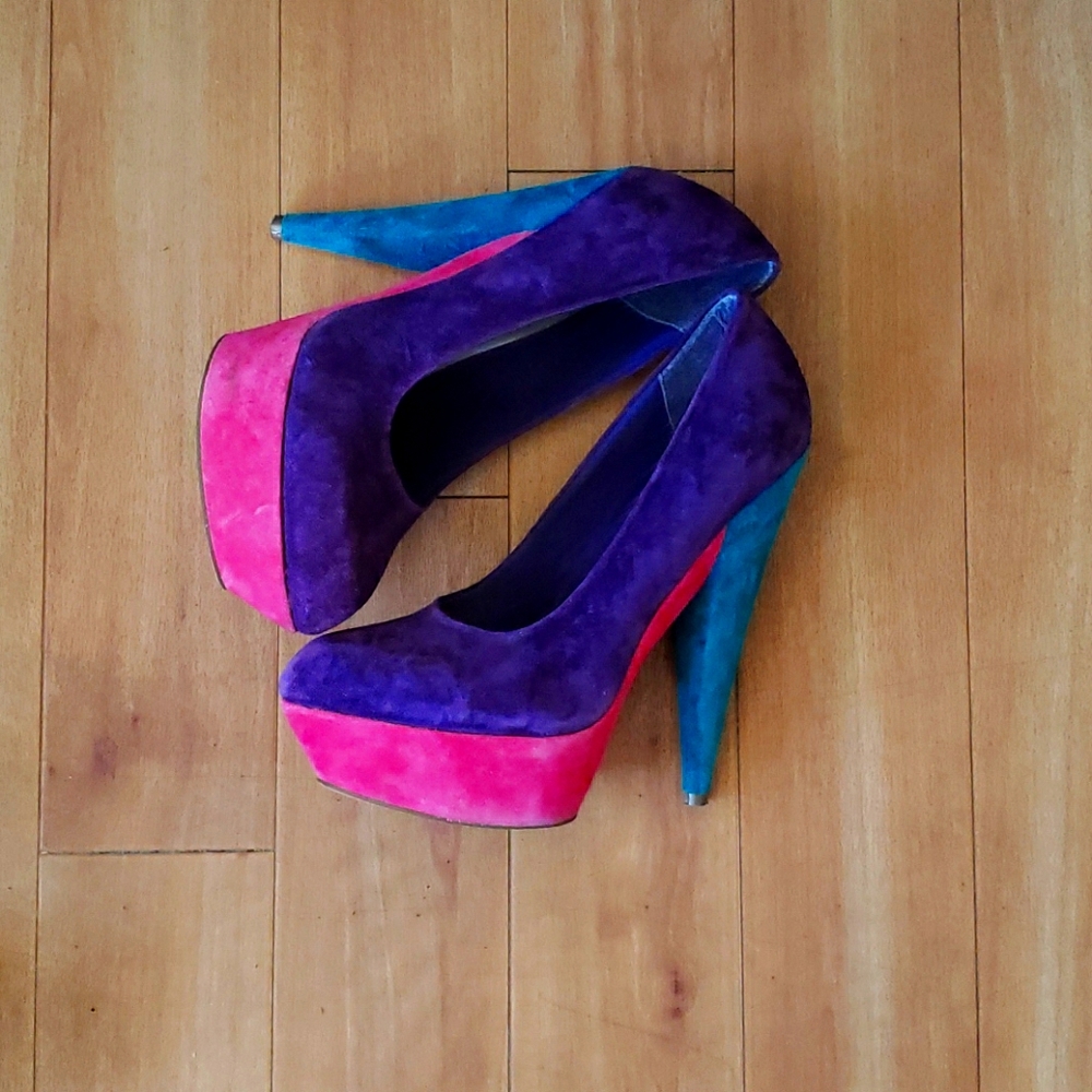 ASOS Color Block Platform Heels